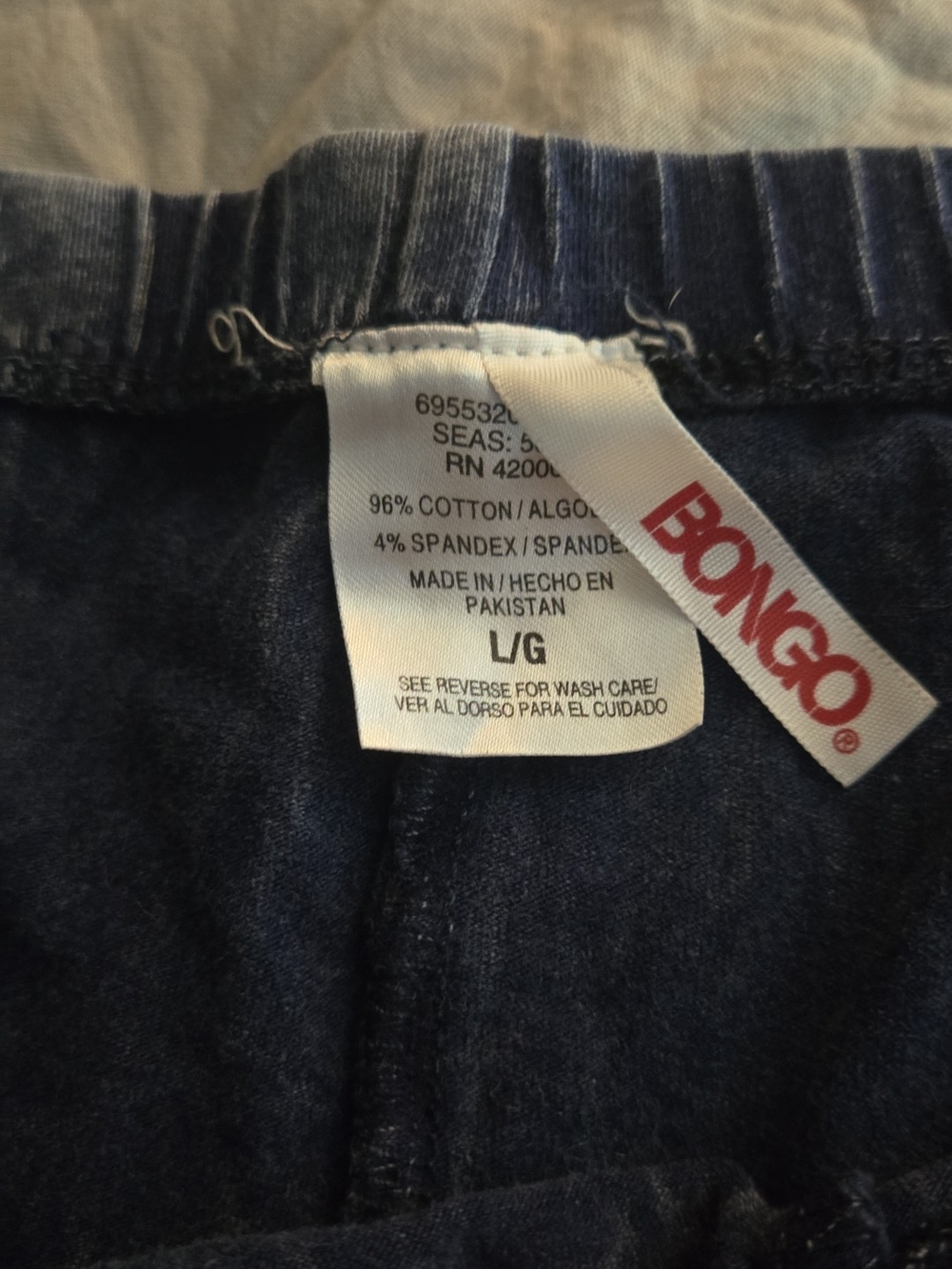 BONGO Womens Acid Washed Denim Look-a-like Leggings